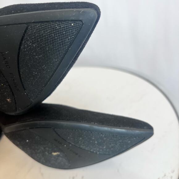 MARC FISHER ZALA BLOCK HEEL POINTY TOE HEEL WOMENS BLACK SUEDE SIZE 7 1/2 MEDIUM - Picture 10 of 12